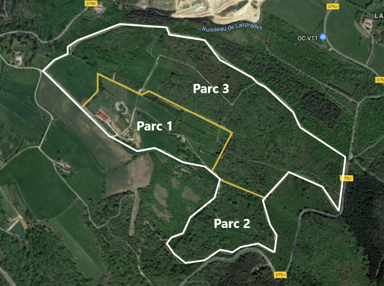 Découpage du parc